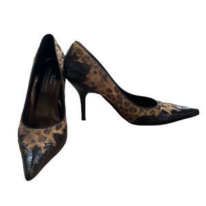 Donald L Pliner French Leopard Tapestry Pumps